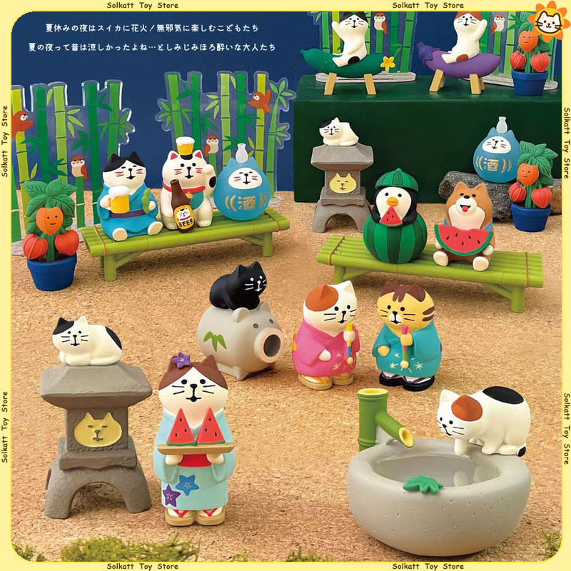 Car Accessories Oman - Zakka Summer Watermelon Cat Figurine Trendy
