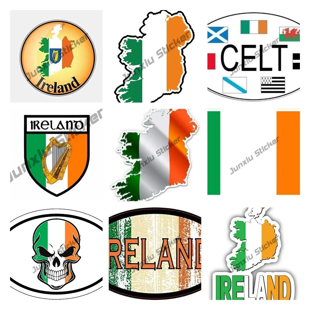 Car Accessories Ireland - Ireland Cờ Decal Dán Cao Cấp