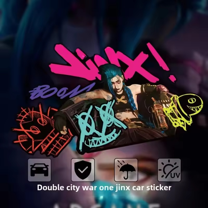 Car Accessories Window - Arcane Jinx Graffiti Reflective Car Sticker