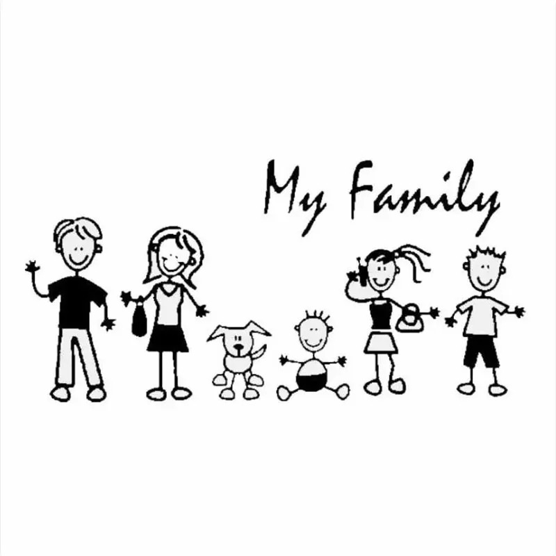 Car Accessories On Amazon - Car Sticker Family Stick Figure Kid