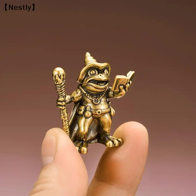 Car Accessories Oman - Vintage Brass Frog Wizard Statue Frog