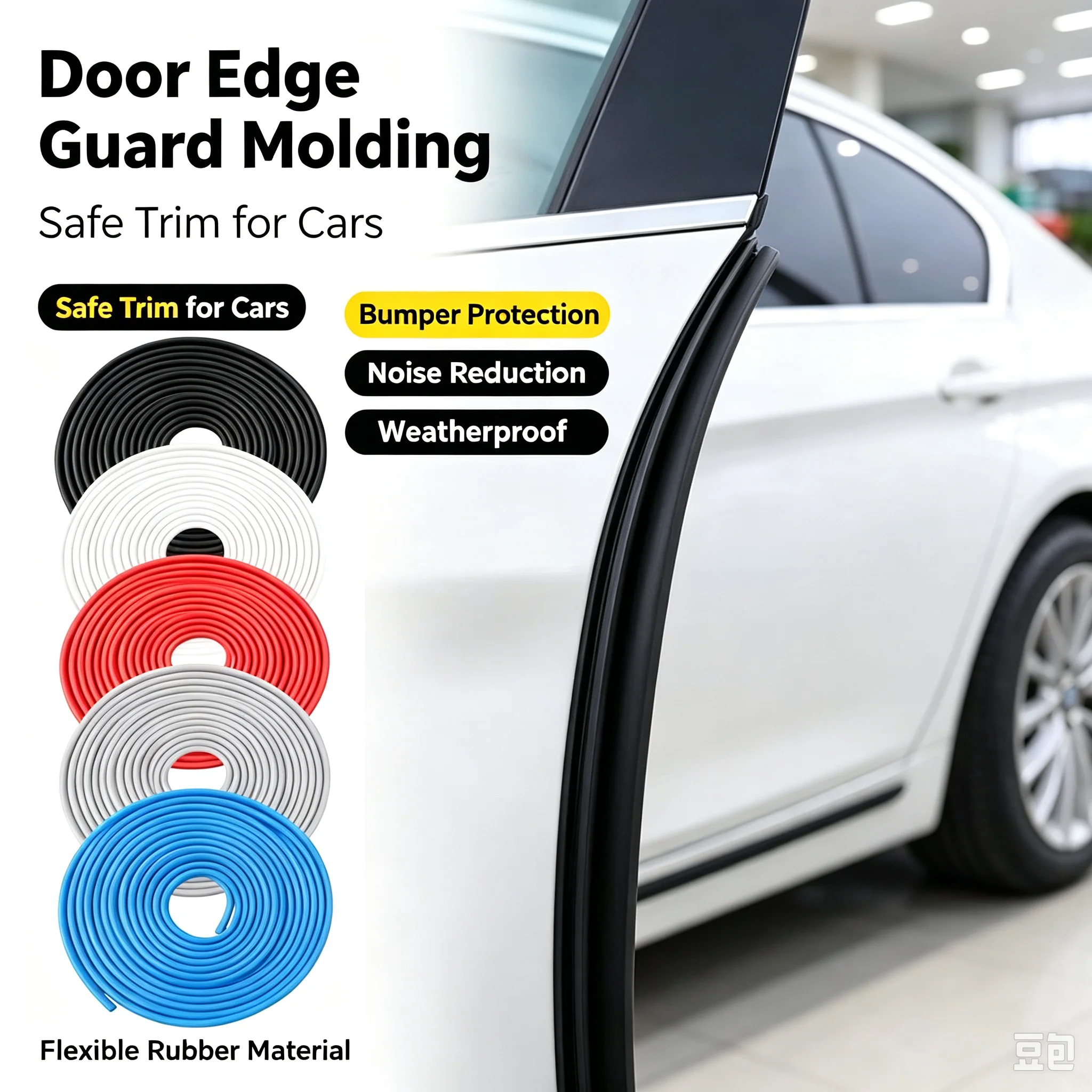 Car Door Edge Guard - Car Door Scratch Protector Universal Rubber