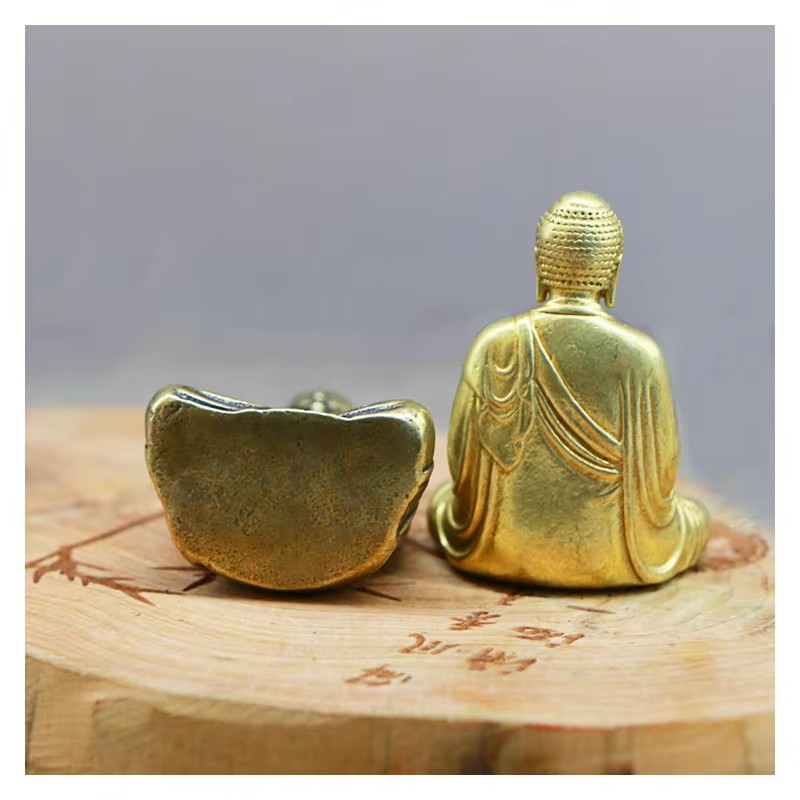 Mini Brass Buddha Statue Pocke - đánh giá và giá Car Accessories Oman